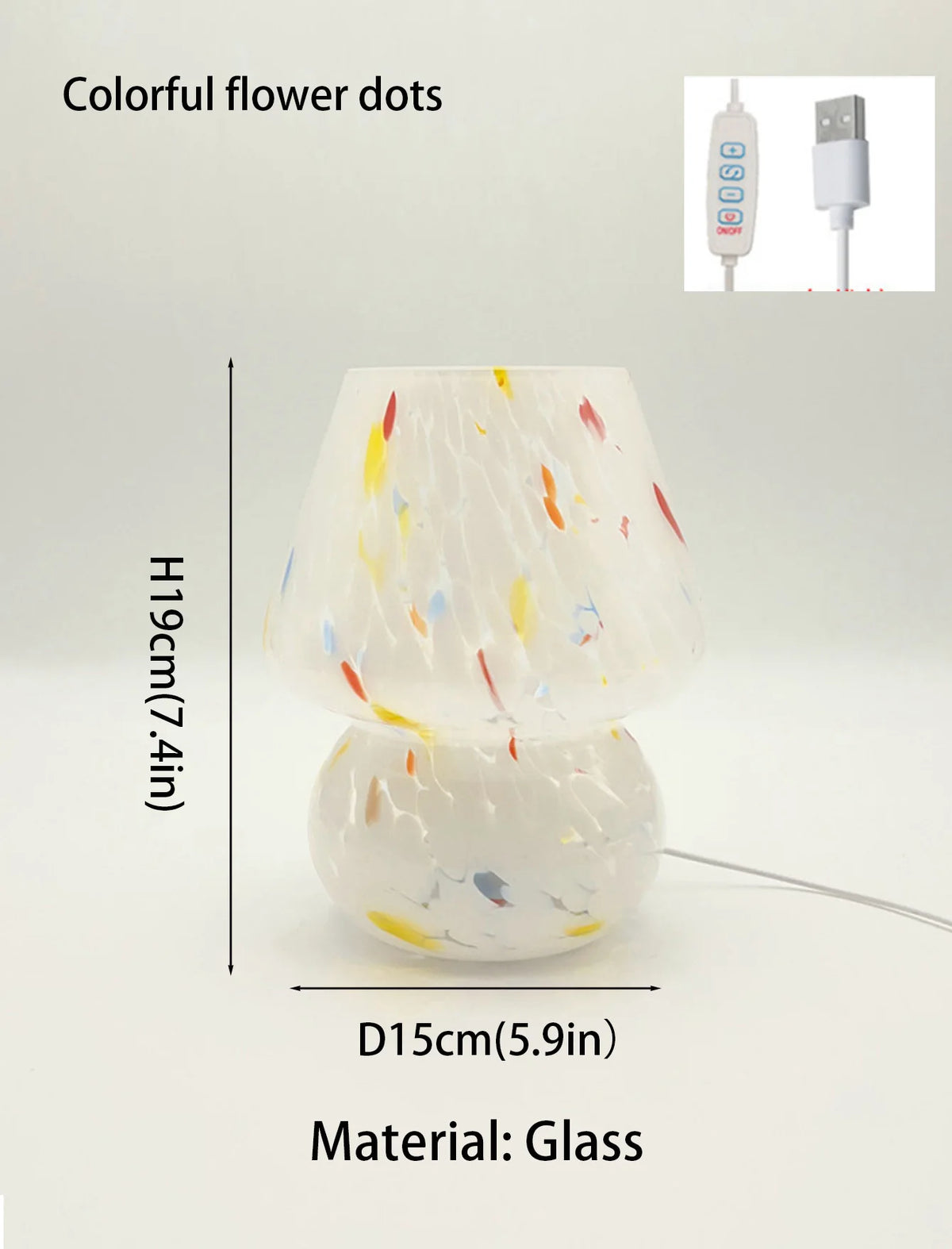 ribbed glass table lamp - product view 2