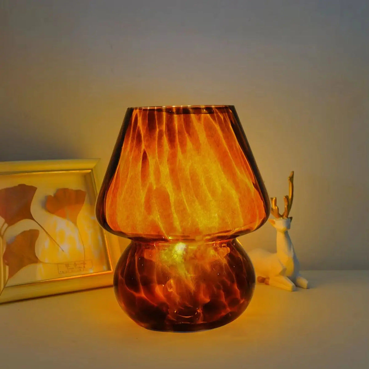 ribbed glass table lamp - product view 6