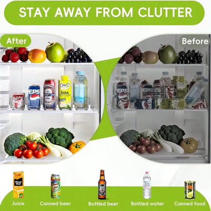 Refrigerator Can Organizer, 5-Row Self-Pushing Soda Dispenser with Adjustable Width for Fridge and Pantry - product view 5