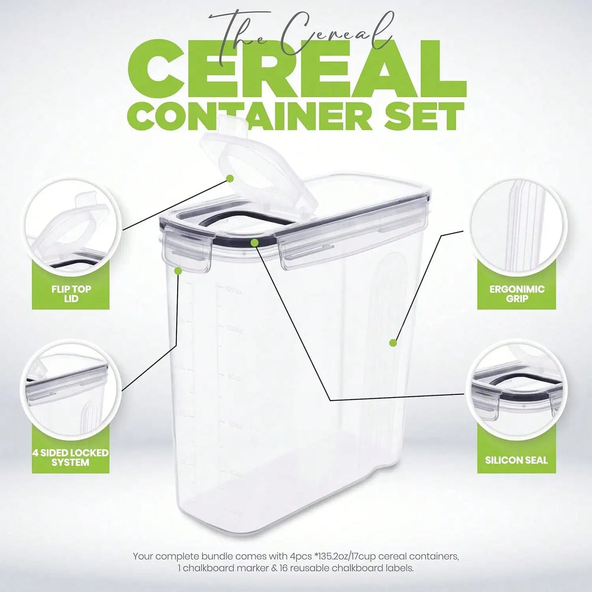 airtight cereal container - product view 2