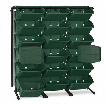 Modular Vertical Wall Planter Box, Plastic Plant Container, Space-Saving Design for Balcony, Fence, Courtyard and Indoor Wall Décor - product view 6