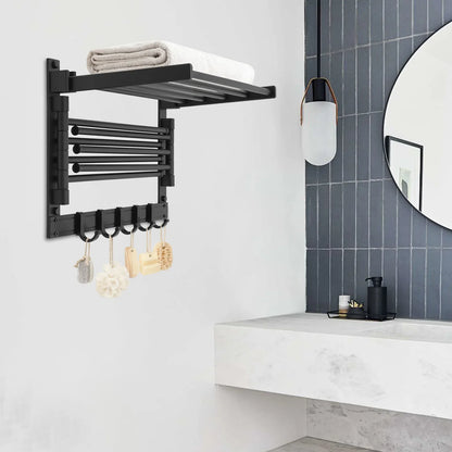 Foldable 7 Rod Towel Rack with 5 Hooks, wall mounted towel rack product view 6
