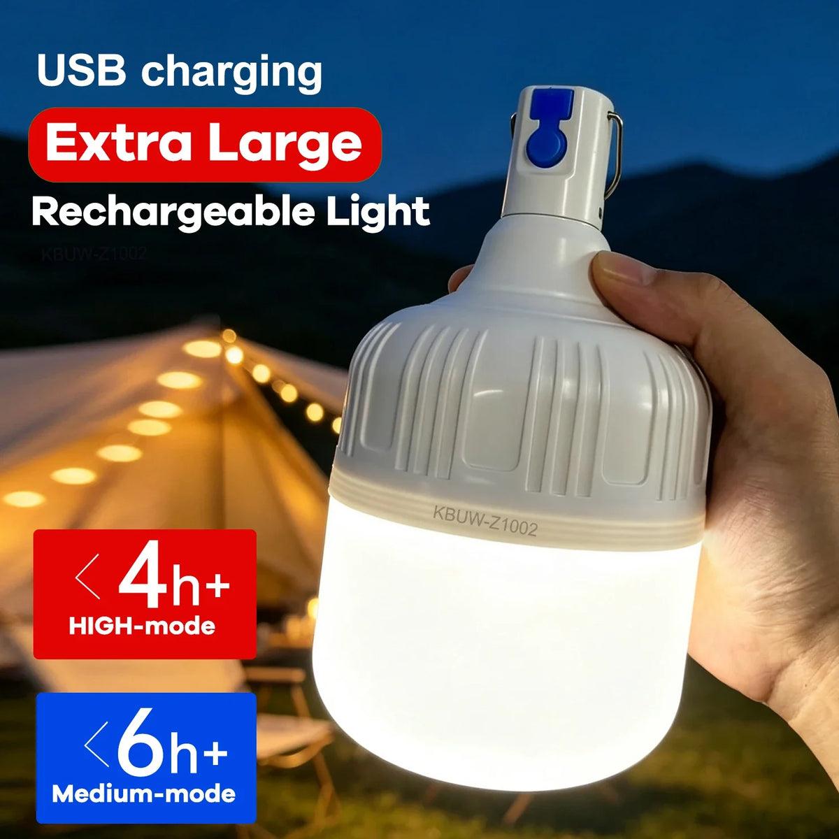Rechargeable LED Lantern, USB Charging, Lithium-Ion Battery, 18 cm Portable Light with Hook for Camping and Emergencies - product view 6