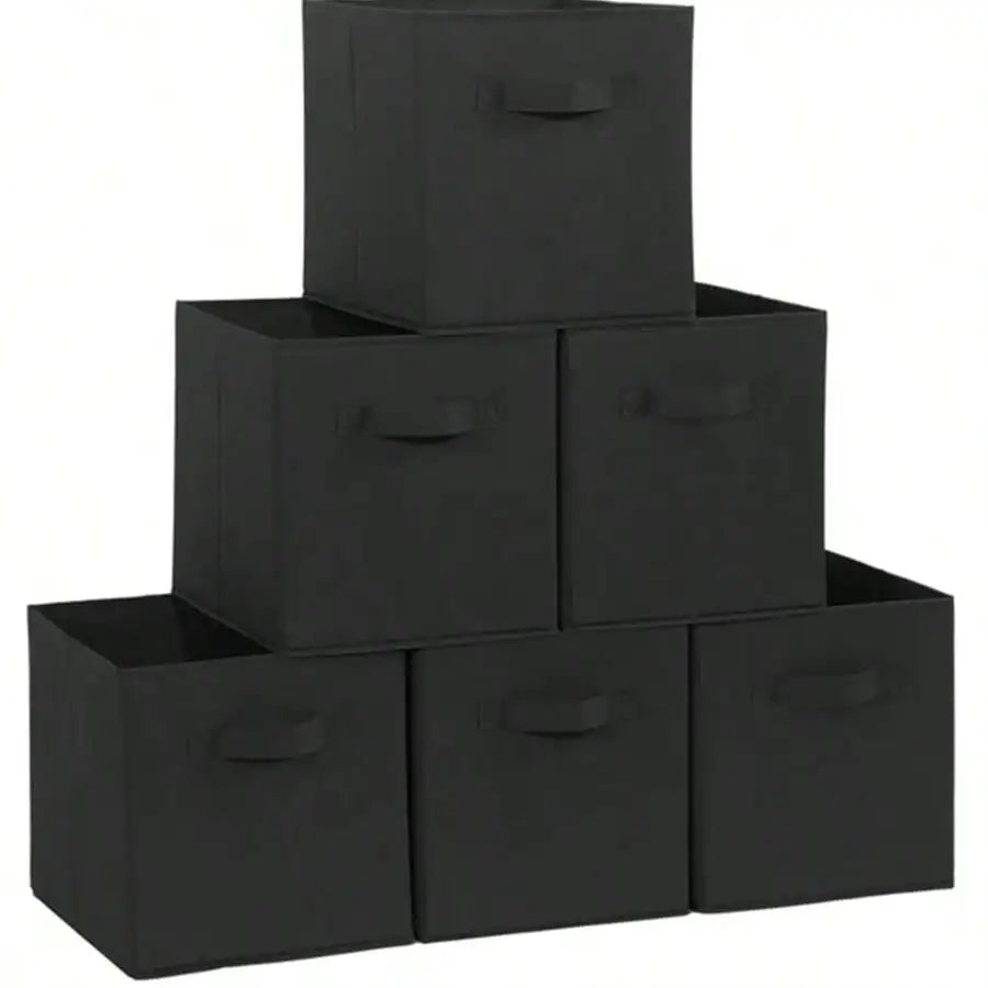 Collapsible Fabric Storage Bins, Foldable Cube Organizers with Dual Handles, 6-Piece Sets in Two Sizes for Closets - product view 1