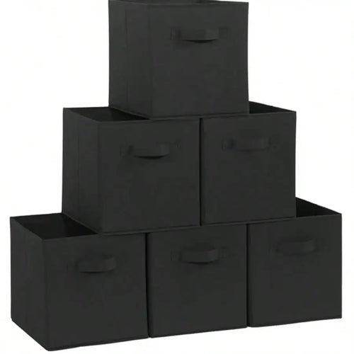 Collapsible Fabric Storage Bins, Foldable Cube Organizers with Dual Handles, 6-Piece Sets in Two Sizes for Closets - product view 1