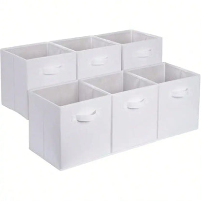 Collapsible Fabric Storage Bins, Foldable Cube Organizers with Dual Handles, 6-Piece Sets in Two Sizes for Closets - product view 2