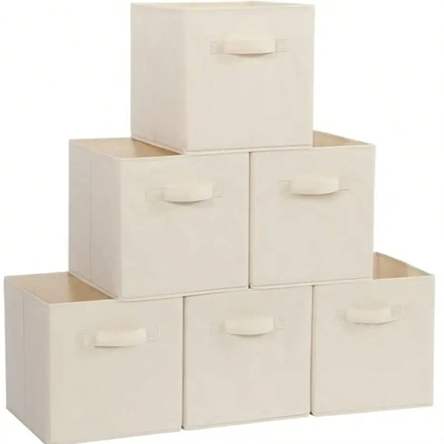 Collapsible Fabric Storage Bins, Foldable Cube Organizers with Dual Handles, 6-Piece Sets in Two Sizes for Closets - product view 3