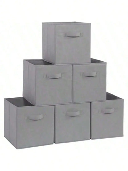 Collapsible Fabric Storage Bins, Foldable Cube Organizers with Dual Handles, 6-Piece Sets in Two Sizes for Closets - product view 4