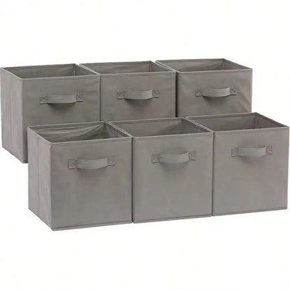 Collapsible Fabric Storage Bins, Foldable Cube Organizers with Dual Handles, 6-Piece Sets in Two Sizes for Closets - product view 5