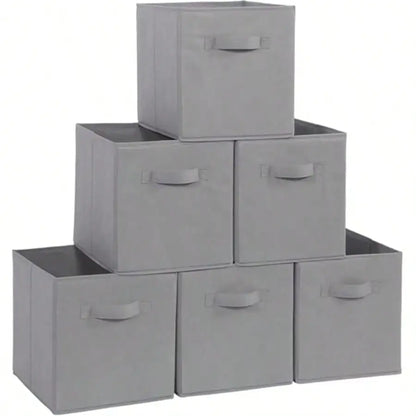 Collapsible Fabric Storage Bins, Foldable Cube Organizers with Dual Handles, 6-Piece Sets in Two Sizes for Closets - product view 6