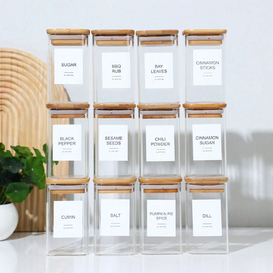 12-Pack Food Storage Containers, Transparent Square or Round Options for Spice, Flour, Sugar and Pantry Storage - product view 1