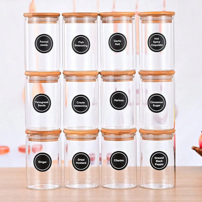 12-Pack Food Storage Containers, Transparent Square or Round Options for Spice, Flour, Sugar and Pantry Storage - product view 2