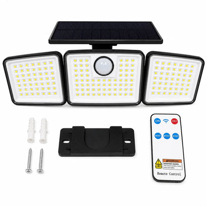 368LED Solar Outdoor Floodlight, Triple-Head Motion Sensor Security Light with Remote Control for Porch, Patio and Garden - product view 2