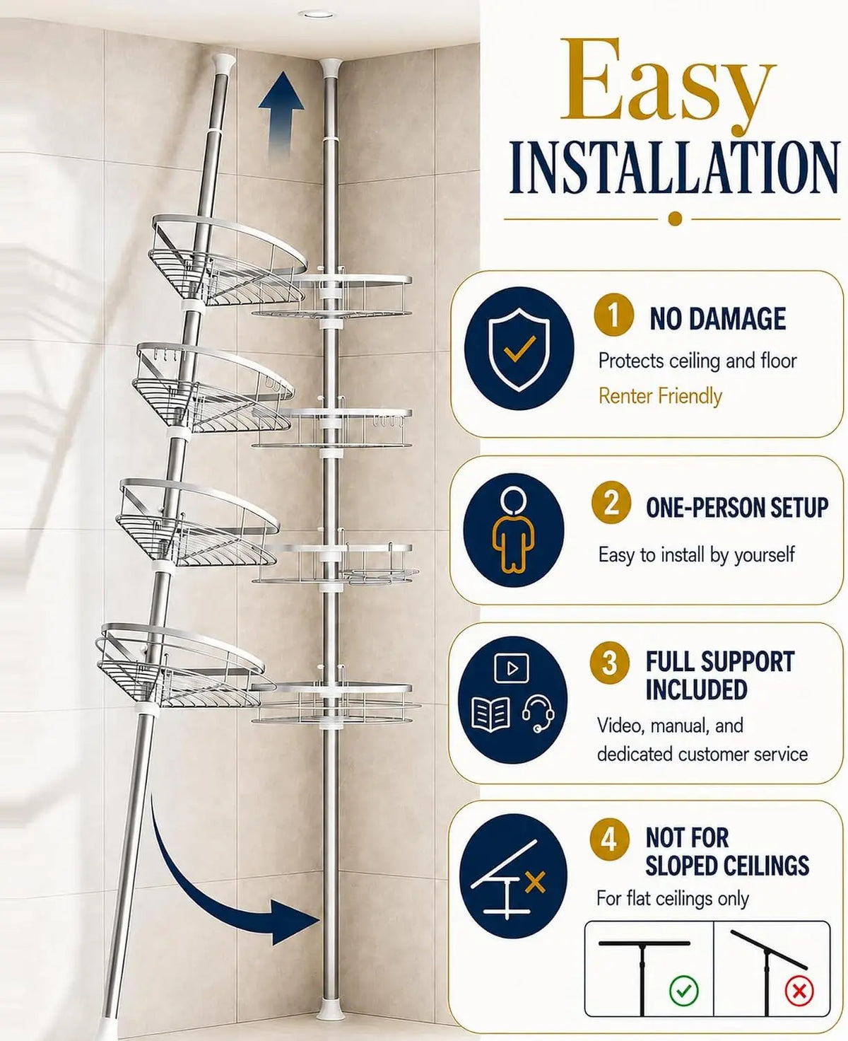 corner shower shelf - product view 6