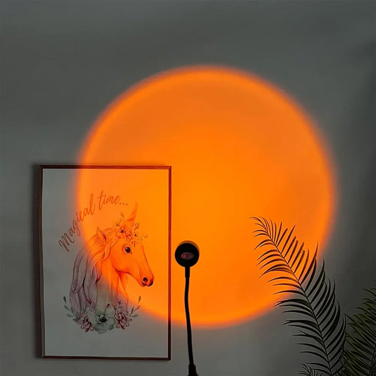 Sunset Projection Lamp, 360° Rotation, 14 Color Modes, USB Plug and Play, ABS Night Light for Bedroom and Photography - product view 1