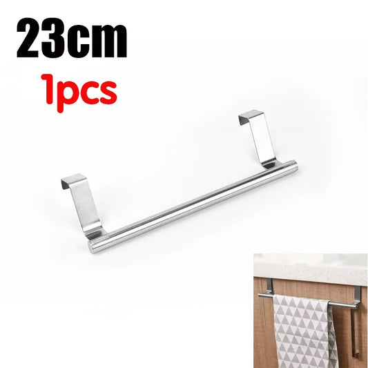 Over Door Towel Rack, Stainless Steel Hanging Bar in 23 cm or 36 cm Lengths, 1, 2, 3 or 5 Piece Options - product view 1