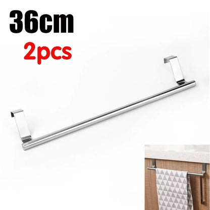 Over Door Towel Rack, Stainless Steel Hanging Bar in 23 cm or 36 cm Lengths, 1, 2, 3 or 5 Piece Options - product view 6