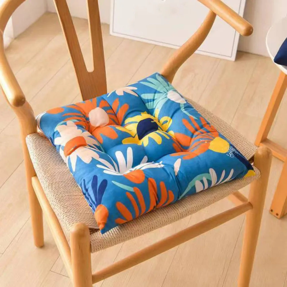 40 x 40 cm Breathable Chair Cushion, Soft Cotton-Filled Polyester Seat Pad with Embroidered Plaid Pattern, 8 Styles - product view 1