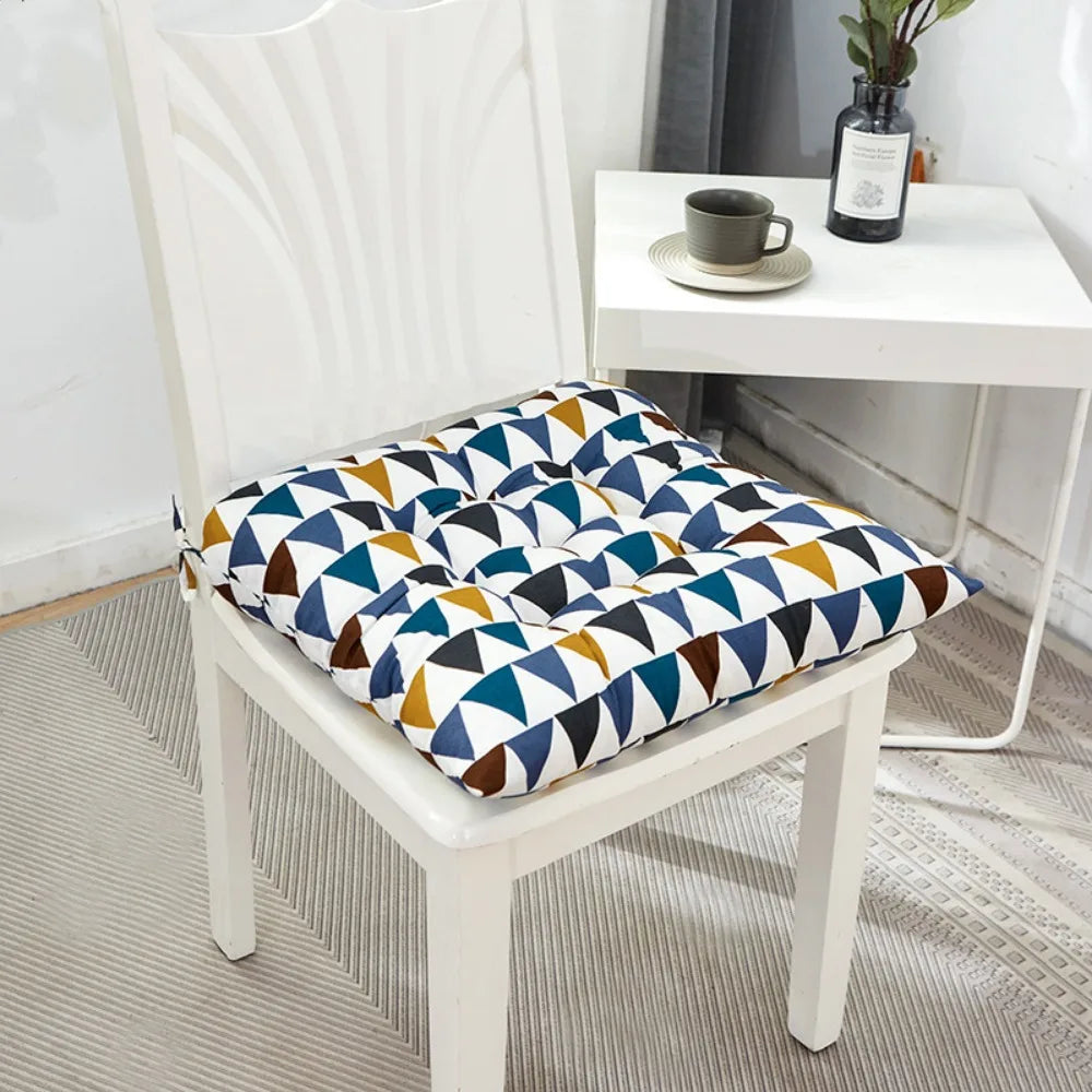 40 x 40 cm Breathable Chair Cushion, Soft Cotton-Filled Polyester Seat Pad with Embroidered Plaid Pattern, 8 Styles - product view 2