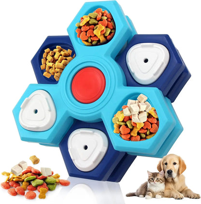 Interactive Slow Feeder Dog Bowl, Multi-Layer Rotating Puzzle Design, Non-Slip Latex Bowl for Small to Large Dogs - product view 1
