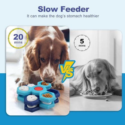 Interactive Slow Feeder Dog Bowl, Multi-Layer Rotating Puzzle Design, Non-Slip Latex Bowl for Small to Large Dogs - product view 3
