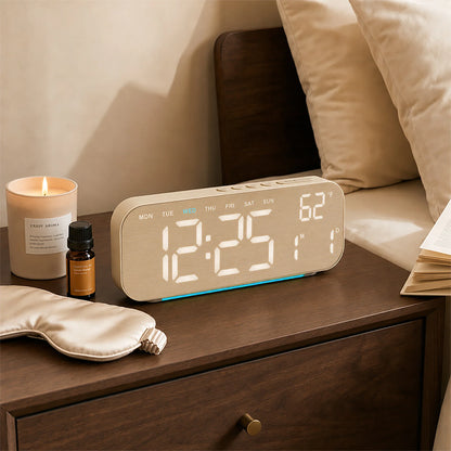 10-Inch Digital Alarm Clock with Ambient Light, Dual Alarms, Auto-Dimming LED Display, Timer and USB-C for Bedroom - product view 5