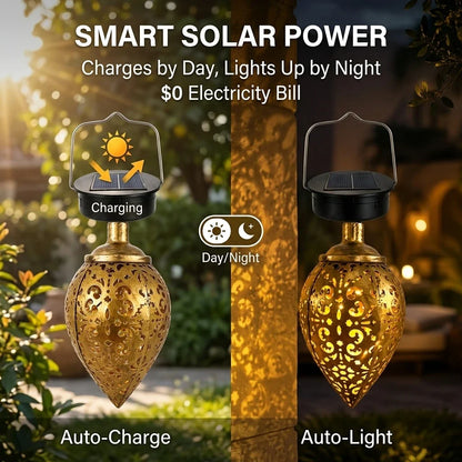 Globe Solar Lantern, Iron LED Chip Light with Rechargeable Battery and 5V Power, Available in 1-Pack or 2-Pack - product view 5