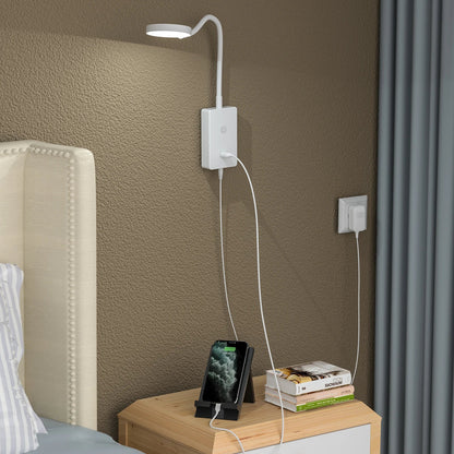 Touch-Controlled Bedside Wall Lamp, Dimmable LED Reading Light, 4 Brightness Levels, 500lm, USB Charging Port - product view 3