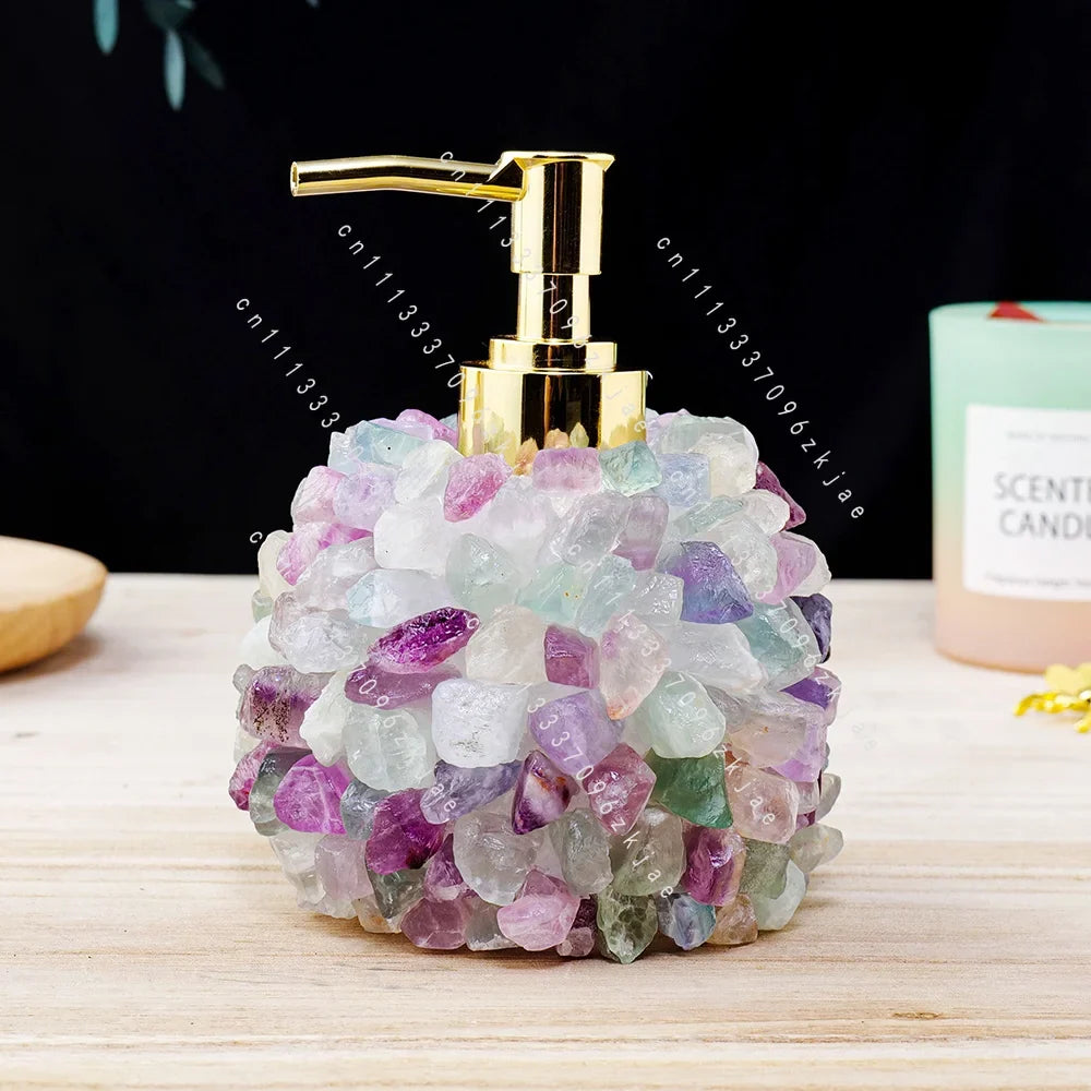Natural Stone Soap Dispenser, Manual Refillable Bottle for Bathroom Sink and Hand Soap, Product 1 or Product 2 Options - product view 2
