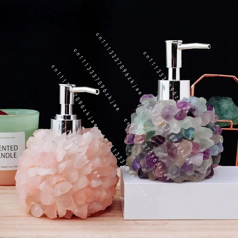 Natural Stone Soap Dispenser, Manual Refillable Bottle for Bathroom Sink and Hand Soap, Product 1 or Product 2 Options - product view 3