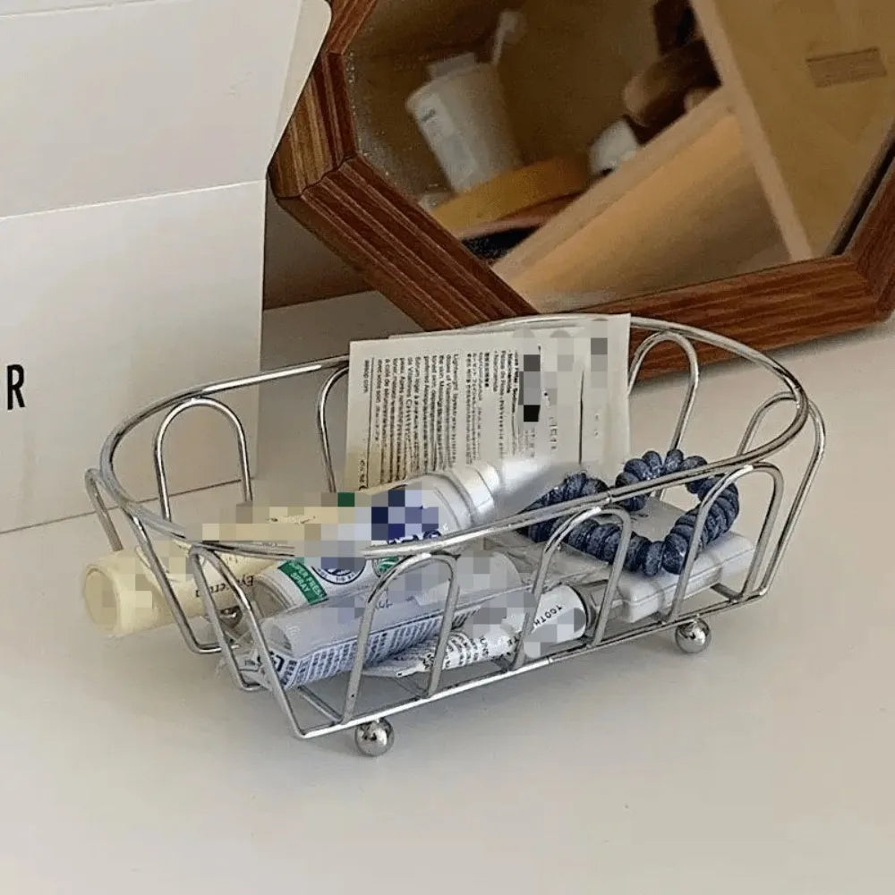 Stainless Steel Storage Basket, Reusable Metal Frame Organizer for Jewelry, Cosmetics and Small Items - product view 6