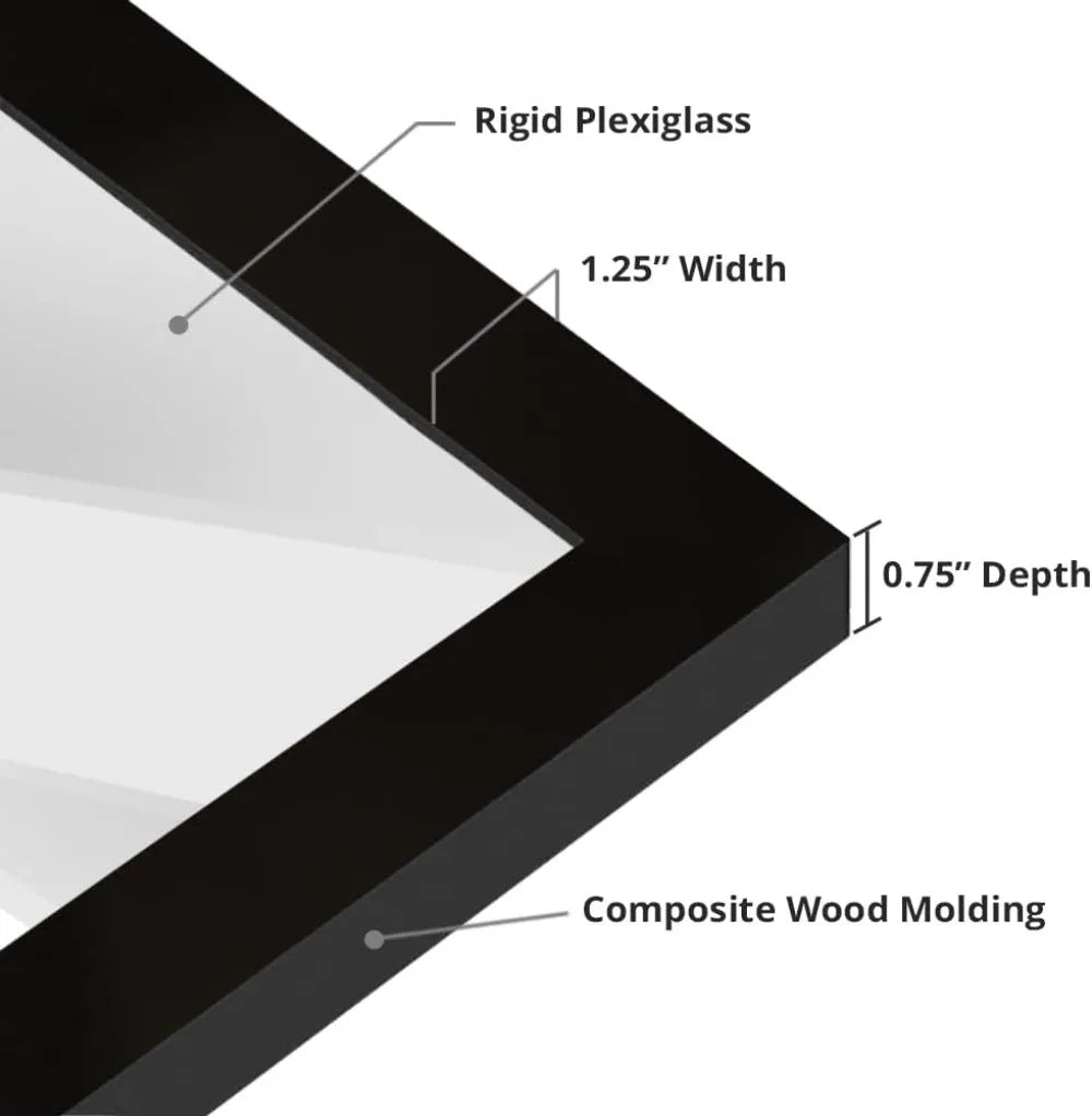 Set of 4 Gallery Picture Frames, 16 x 27 Inch Black Bamboo Wall Frames with Shatterproof Plexiglass, Vertical or Horizontal Hanging - product view 3