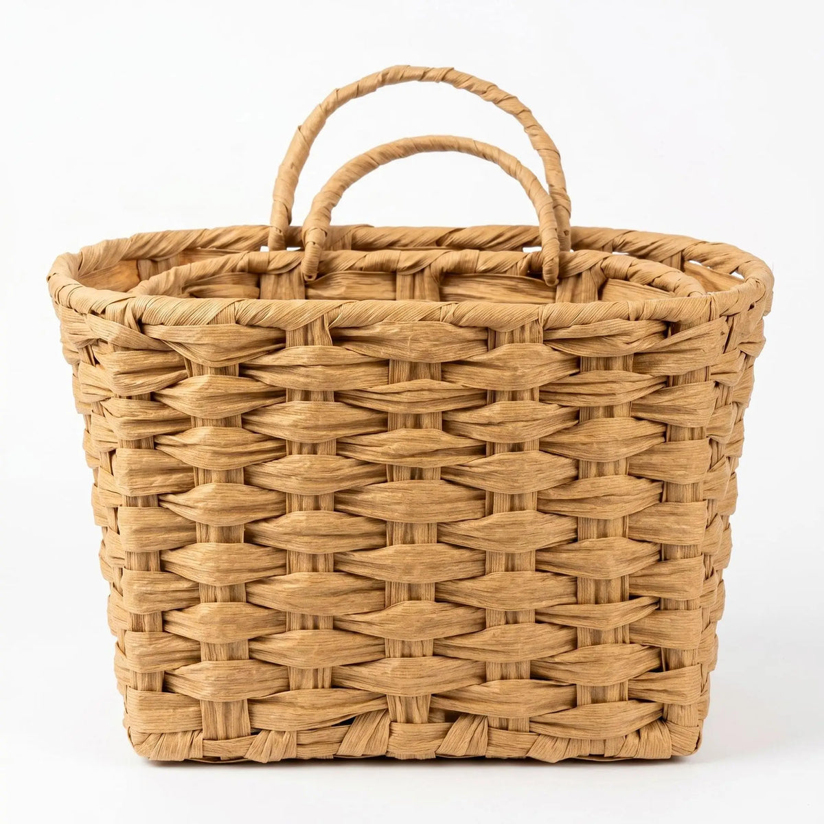 Handwoven Water Hyacinth Hanging Baskets Set of 2, Woven Wall Storage and Decorative Entryway Flower Baskets - product view 1