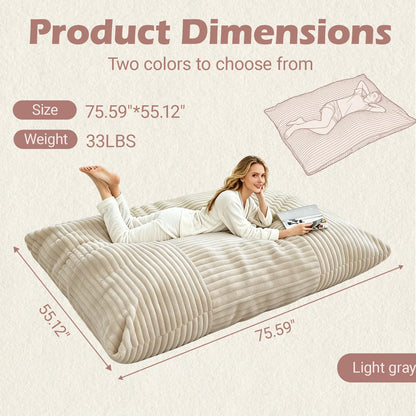Convertible Bean Bag Chair and Mat, Machine-Washable Cover, Self-Contained Setup for Adults, Living Rooms, Bedrooms and Studies - product view 2