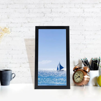 Black Picture Frame, 10 x 17 Inch Plastic Frame with Shatter-Resistant Plexiglass, Turn Buttons and Vertical or Horizontal Hanging - product view 3