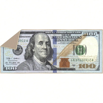 100 Dollar Bill Runner Rug, 20 x 47 Inch Geometric Jacquard Polyester Hallway Mat with EVA Backing for Home - product view 1