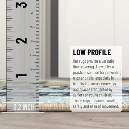 100 Dollar Bill Runner Rug, 20 x 47 Inch Geometric Jacquard Polyester Hallway Mat with EVA Backing for Home - product view 6