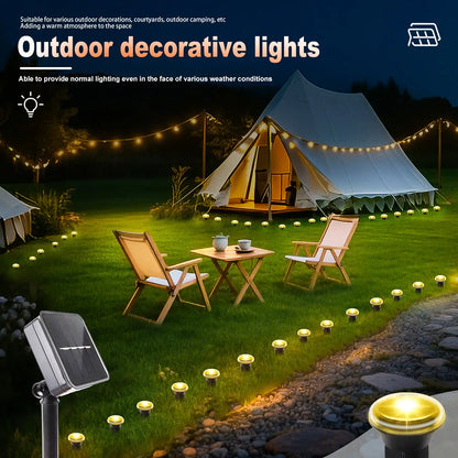 Solar LED Pathway Lights, 15 or 30 LEDs, 8 Modes, Light Sensor, IP65 Waterproof PVC Garden Lamps in White or Warm White - product view 5