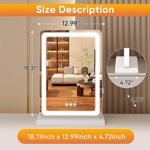 LED Vanity Mirror with Lights, Dimmable 3-Color Temperature Modes, Memory Function and USB Charging Port, 17–32 in - product view 1