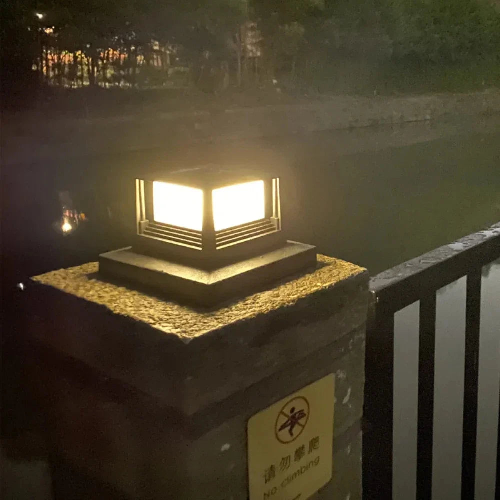 Solar Fence Light, Waterproof LED Post Cap with 8 LEDs, White or Warm Light, 4–6 Inch Columns for Garden Fences - product view 1