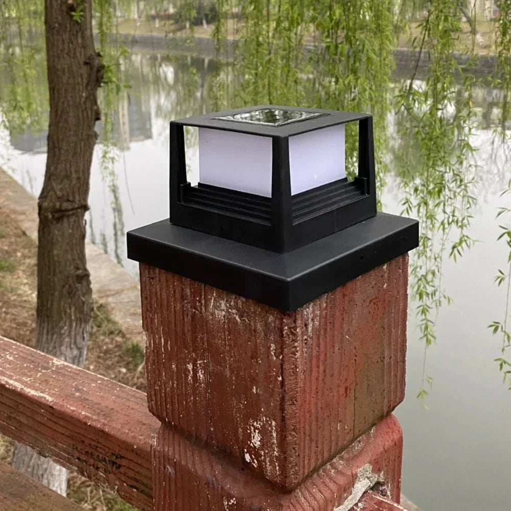 Solar Fence Light, Waterproof LED Post Cap with 8 LEDs, White or Warm Light, 4–6 Inch Columns for Garden Fences - product view 4