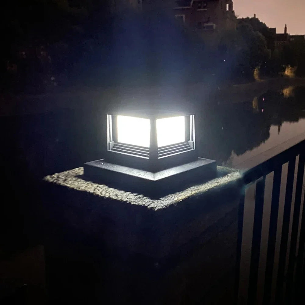 Solar Fence Light, Waterproof LED Post Cap with 8 LEDs, White or Warm Light, 4–6 Inch Columns for Garden Fences - product view 6