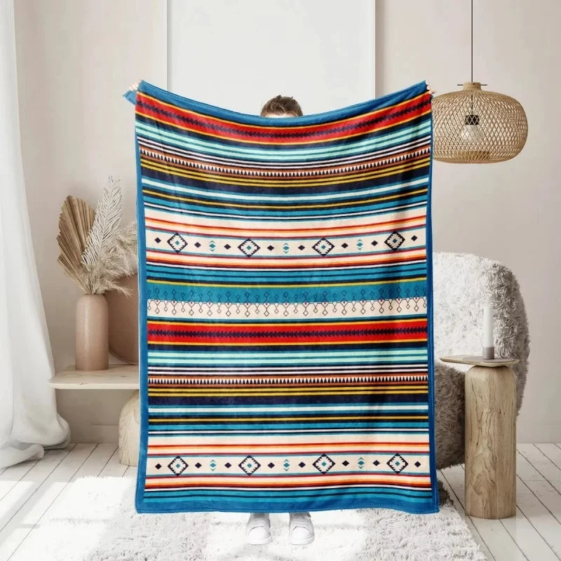 Portable Flannel Travel Blanket, Anti-Pilling Woven Polyester Throw in 4 Sizes for Couch, Picnic, Airplane and Outdoor Use - product view 1