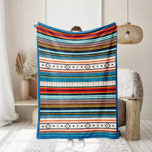 Portable Flannel Travel Blanket, Anti-Pilling Woven Polyester Throw in 4 Sizes for Couch, Picnic, Airplane and Outdoor Use - product view 1