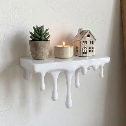 3D Drip Floating Shelf, Irregular Wall-Mounted Plastic Display Stand, 18 × 7.9 × 9.2 cm for Living Rooms - product view 6