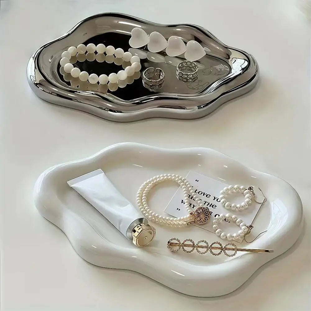 Plastic Jewelry Tray, Cloud-Shaped Trinket Holder for Rings, Earrings and Small Jewelry Display, Options A and B - product view 3