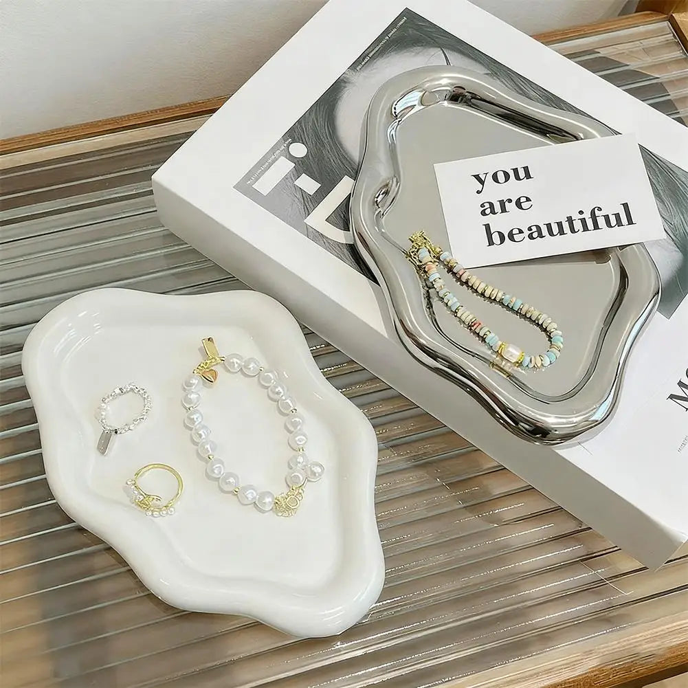 Plastic Jewelry Tray, Cloud-Shaped Trinket Holder for Rings, Earrings and Small Jewelry Display, Options A and B - product view 6