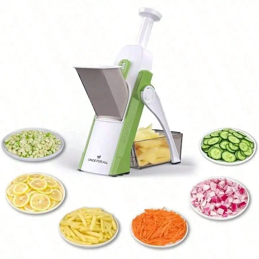 5-in-1 Mandoline Slicer, 30+ Adjustable Thickness Settings from 0.1 to 8 mm, ABS Vegetable Cutter - product view 3