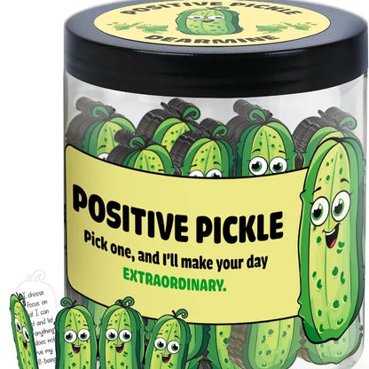 Positive Pickle Cards Jar, 60-Card Modern Resin Gift Set for Stocking Stuffers, Birthdays, Parties and Holiday Surprises - product view 1