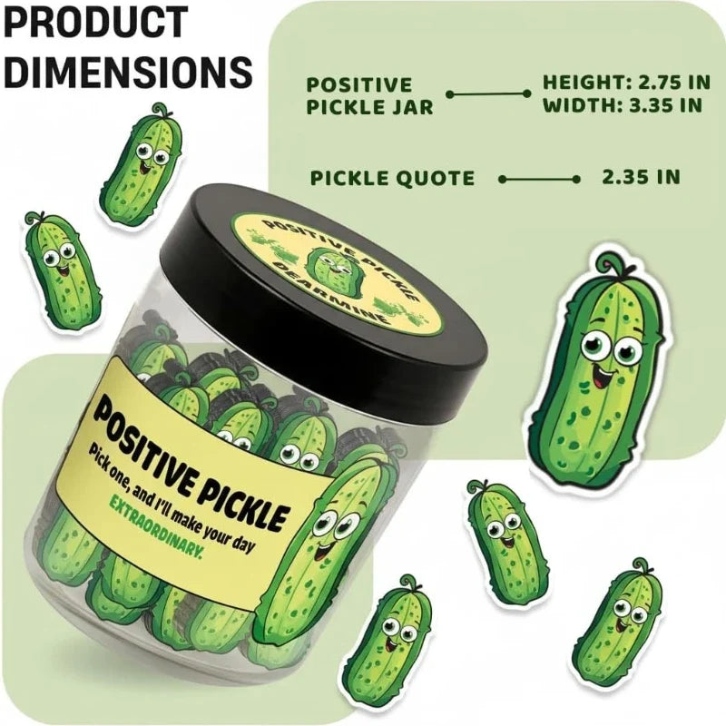 Positive Pickle Cards Jar, 60-Card Modern Resin Gift Set for Stocking Stuffers, Birthdays, Parties and Holiday Surprises - product view 3